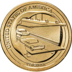 США 1 доллар 2021 D год UNC Мост-тоннель через Чесапикский залив, Вирджиния, Американские инновации