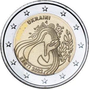 Эстония 2 евро 2022 год UNC UC# 113 Украина