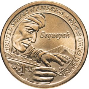 США 1 доллар 2017 D год UNC Секвойя Сакагавея Коренные американцы