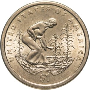 США 1 доллар 2009 D год UNC Посадка культур Сакагавея Коренные американцы