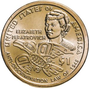 США 1 доллар 2020 D год UNC Элизабет Ператрович, Закон о борьбе с дискриминацией 1945, Сакагавея, Коренные американцы