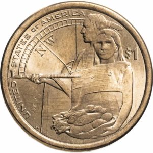 США 1 доллар 2014 D год UNC Гостеприимство индейцев Сакагавея Коренные американцы