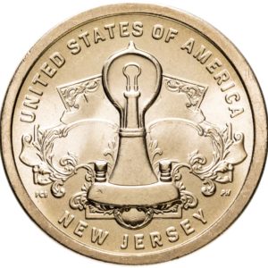 США 1 доллар 2019 D год UNC Лампа накаливания, Нью Джерси, Американские инновации