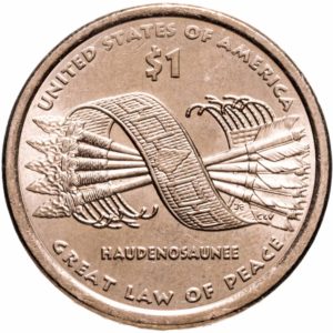 США 1 доллар 2010 D год UNC Пояс Гайавата Сакагавея Коренные американцы