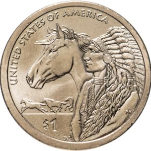 США 1 доллар 2012 P год UNC Торговые пути 17 века Сакагавея Коренные американцы