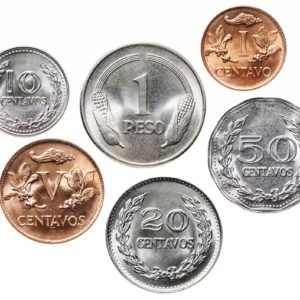 Колумбия 1 5 10 20 50 сентаво 1 песо 1967-1989 год Набор из 6 монет