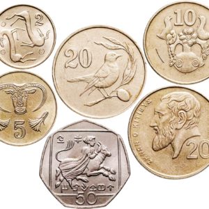 Кипр 1 2 5 10 20 50 центов 1983-2004 год Набор из 6 монет