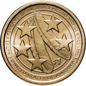 США 1 доллар 2021 D год UNC Индейцы в армии США, Сакагавея, Коренные американцы