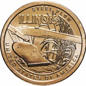 США 1 доллар 2024 D год UNC UC# 398 Стальной плуг, Иллиноис, Американские инновации