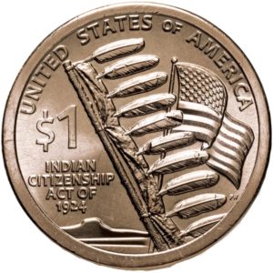США 1 доллар 2024 D год UNC Закон о гражданстве индейцев Сакагавея Коренные американцы