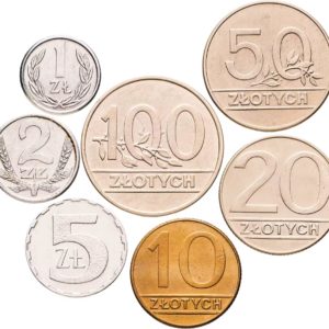 Польша 1 2 5 10 20 50 100 злотых 1989-1990 год Набор из 7 монет