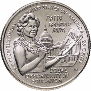 США 25 центов 2024 P год UNC №12 Американские женщины Пэтси Минк