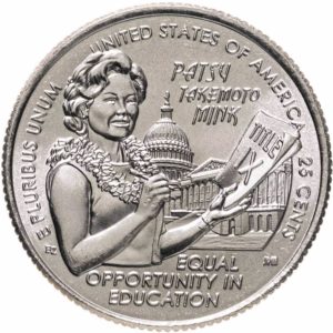 США 25 центов 2024 D год UNC №12 Американские женщины Пэтси Минк