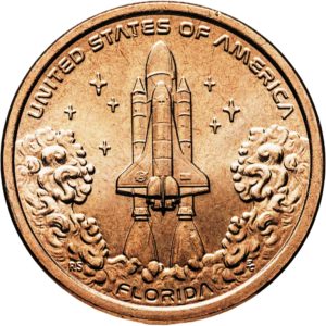 США 1 доллар 2025 D год UNC Мыс Канаверал, Флорида, Американские инновации