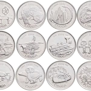 Канада 25 центов 1999 год Миллениум Набор из 12 монет