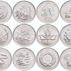 Канада 25 центов 2000 год Миллениум Набор из 12 монет