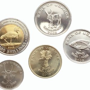 Уганда 50 100 200 500 1000 шиллингов 1998-2022 год Набор из 5 монет