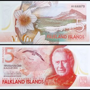 Фолклендские острова 5 фунтов 2025 год UNC P-20