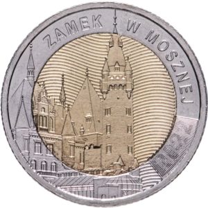 Польша 5 злотых 2022 год UNC Мошненский замок