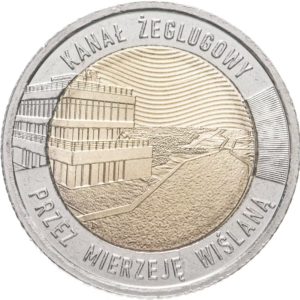 Польша 5 злотых 2023 год UNC Канал через Вислинскую косу