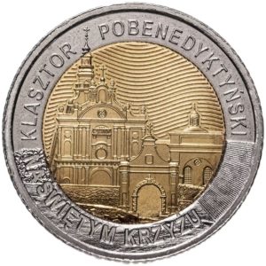 Польша 5 злотых 2022 год UNC Бенедиктинский монастырь Святого Креста