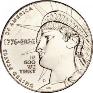 США 1/2 доллара 2026 D год 250 лет независимости