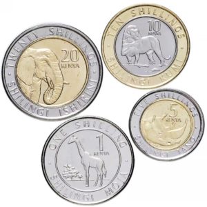 Кения 1 5 10 20 шиллингов 2018 год Набор из 4 монет UNC