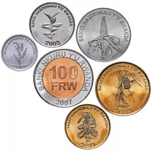Руанда 1 5 10 20 50 100 франков 2003-2011 год Набор из 6 монет